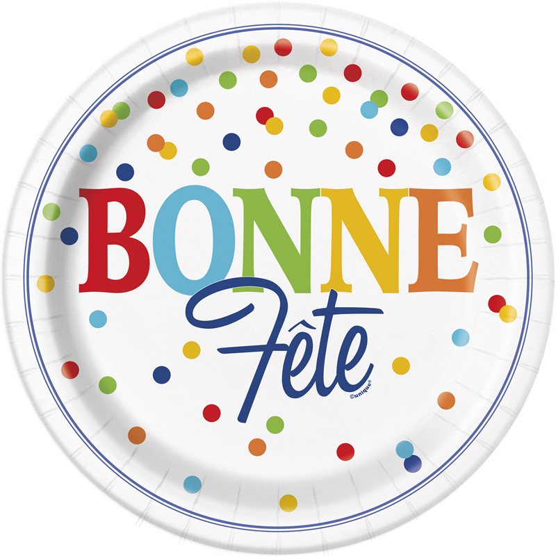 "Bonne Fête" Rainbow Polka Dots