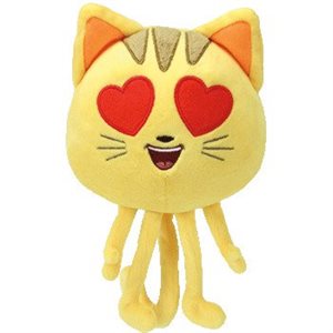 Plush beanie babies 8in cat heart eye Emoji