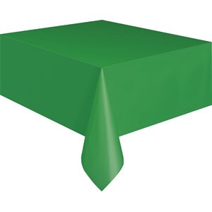 Emerald green plastic table cover 54x108in