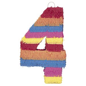 Piñata chiffre 4 multicolore