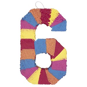 Piñata chiffre 6 multicolore