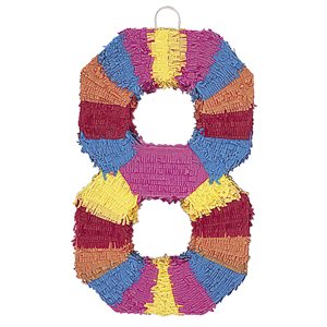 Piñata chiffre 8 multicolore