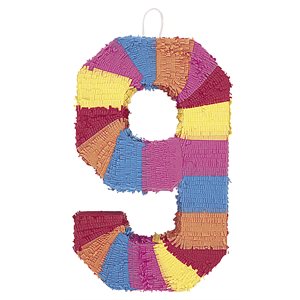Piñata chiffre 9 multicolore