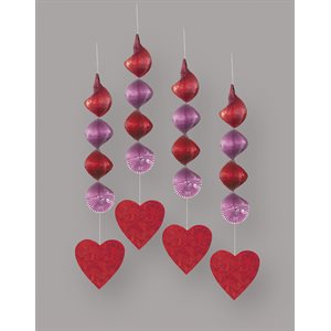 Heart prismatic hanging decorations 4pcs
