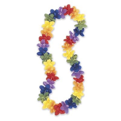 Multicoloured Hawaiian flower necklace