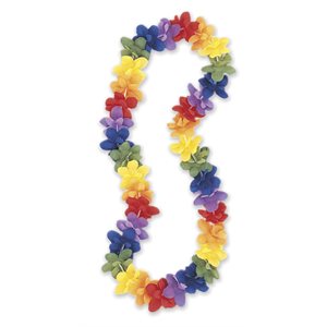 Multicoloured Hawaiian flower necklace