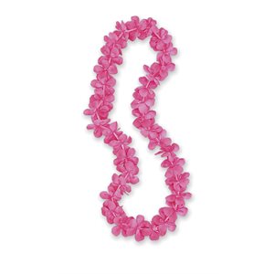 Pink Hawaiian flower necklace