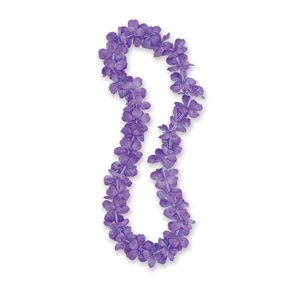 Purple Hawaiian flower necklace