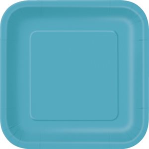 Caribbean teal square plates 9in 14pcs