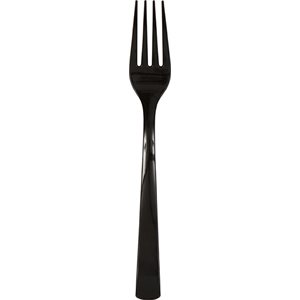 Black plastic forks 18pcs