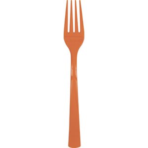 18 fourchettes en plastique orange