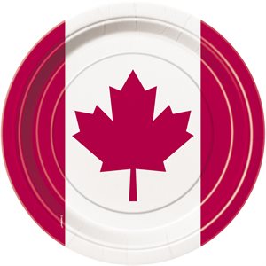 8 assiettes rondes 7po Canada day