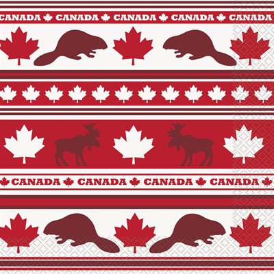16 serviettes à repas Canada day