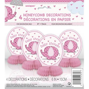UmbrellaPhants pink honeycomb decorations 4pcs
