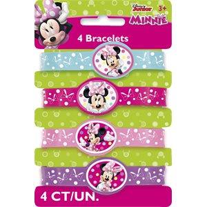 4 bracelets en silicone Minnie Mouse