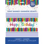 B-day Rainbow Ribbons giant banner 2.25x5ft