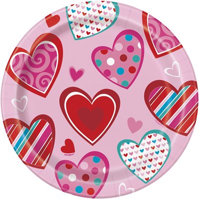 Bright Hearts Valentine’s Day plates 7in 8pcs