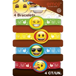 Emoji silicone bracelets 4pcs
