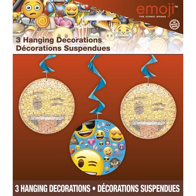 Emoji hanging decorations 3pcs