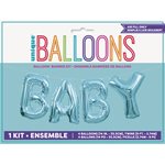 Blue baby foil balloon banner kit