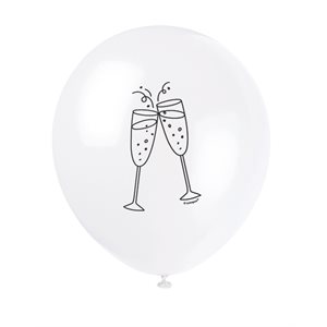 Champagne flutes latex balloons 12in 8pcs