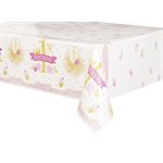 Pink & Gold 1st b-day plastic table cover 54x84in