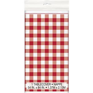 Gingham picnic plastic table cover 54x84in