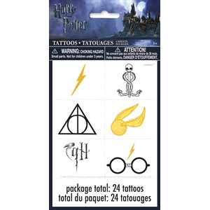 4 feuilles de tatouages Harry Potter