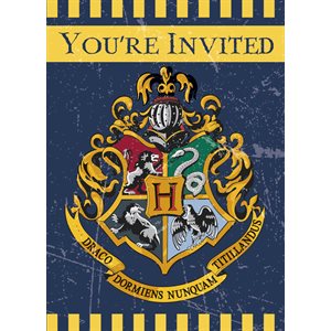 8 invitations & enveloppes Harry Potter