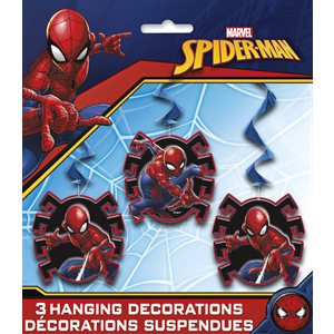 3 décorations en tourbillons 26po Spider-Man