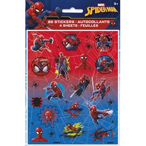 4 feuilles d'autocollants Spider-Man