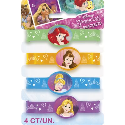 4 bracelets en silicone Princesses Disney