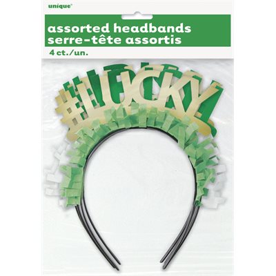 Gold #lucky & Green #irish headbands 4pcs