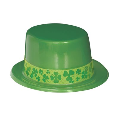 St. Patrick shamrock plastic top hat