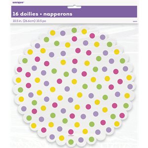 Easter dots doilies 10.5in 16pcs