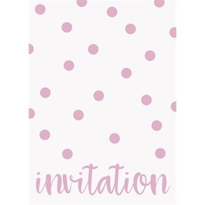 Light pink dots invitations 8pcs