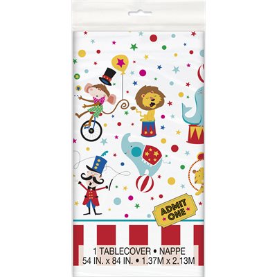 Circus plastic table cover 54x84in