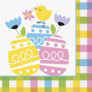 Pastel easter eggs & bunny lunch napkins 20pcs