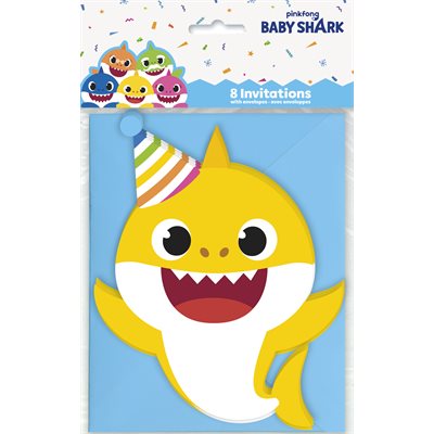 Baby Shark invitations 8pcs