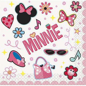 16 serviettes à breuvage Minnie Mouse