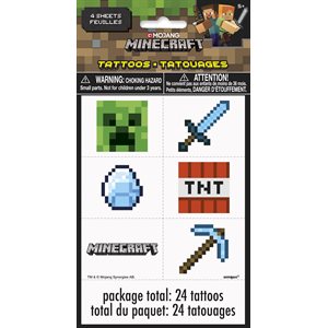 Minecraft tattoos 24pcs