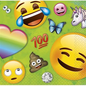 Rainbow Emoji beverage napkins 16pcs