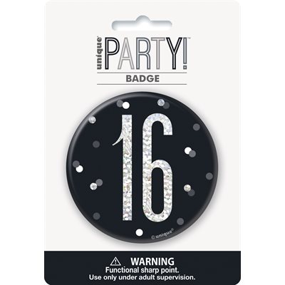 16th b-day badge 3in