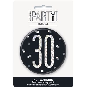 30th b-day badge 3in