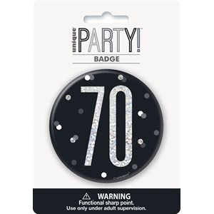 70th b-day badge 3in