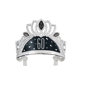 60th b-day silver & black tiara