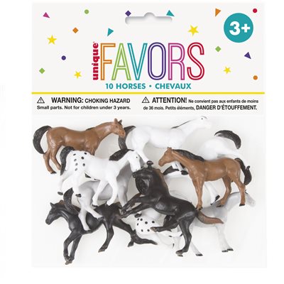 Assorted coloured horses 10pcs