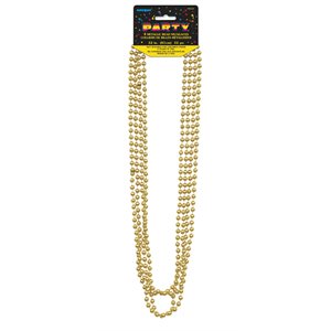 4 colliers de perles dorées métalliques