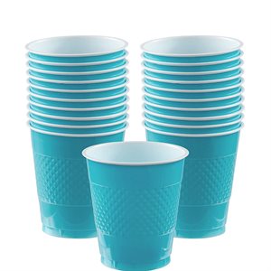 Caribbean blue 12oz plastic cups 20pcs