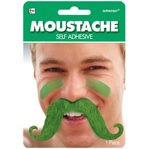 Moustache verte autoadhésive